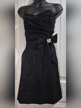 Womens Jolie Black Cocktail Formal  Midi Dress Size 6
